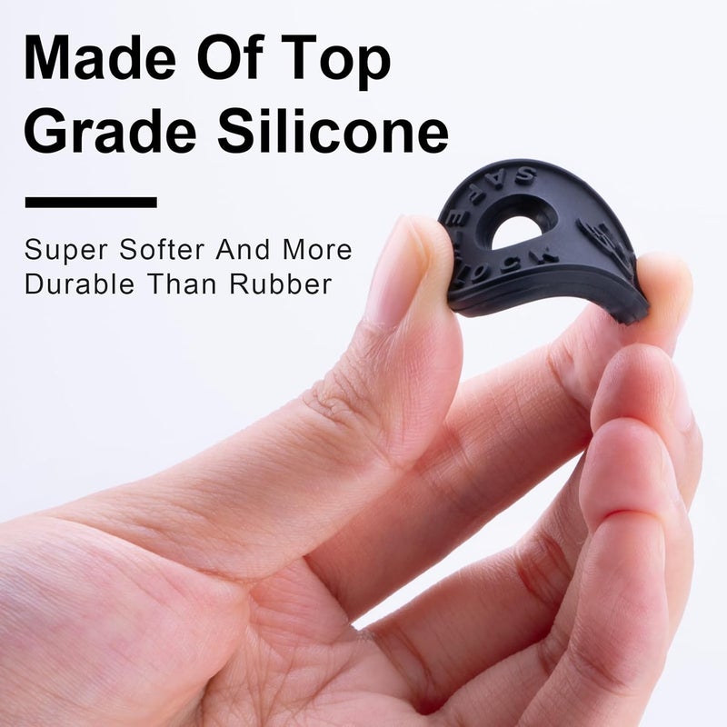 BestSounds Guitar Strap Blocks, 6PCS Premium Silicone Safety Locks (B Style Black) - Image 3